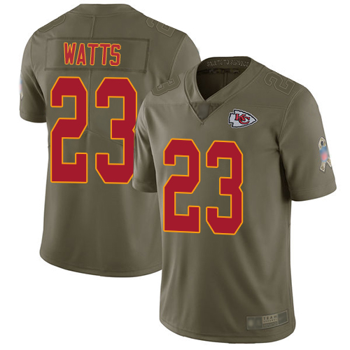 Men Kansas City Chiefs #23 Watts Armani Limited Olive 2017 Salute to Service Football Nike NFL Jersey->women nfl jersey->Women Jersey